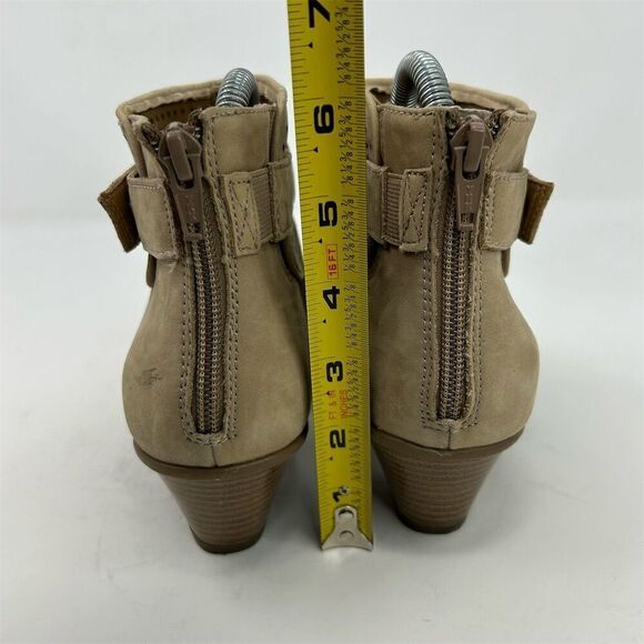 Earth Women's Brown Beige Leather Peep Toe Sandal Heels Size 7.5 Casual - Picture 8 of 12